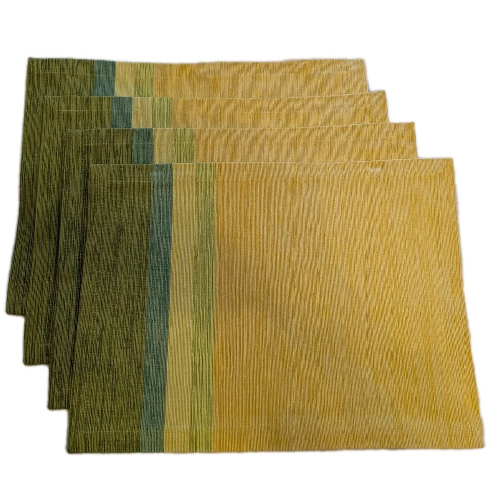 Crate & Barrel Fractions Yellow, Blue, Green Placemats, Set 4, New Without Tags - Picture 4 of 5